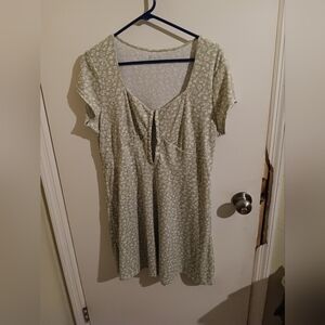 No Boundaries Light Green Floral Mini Dress